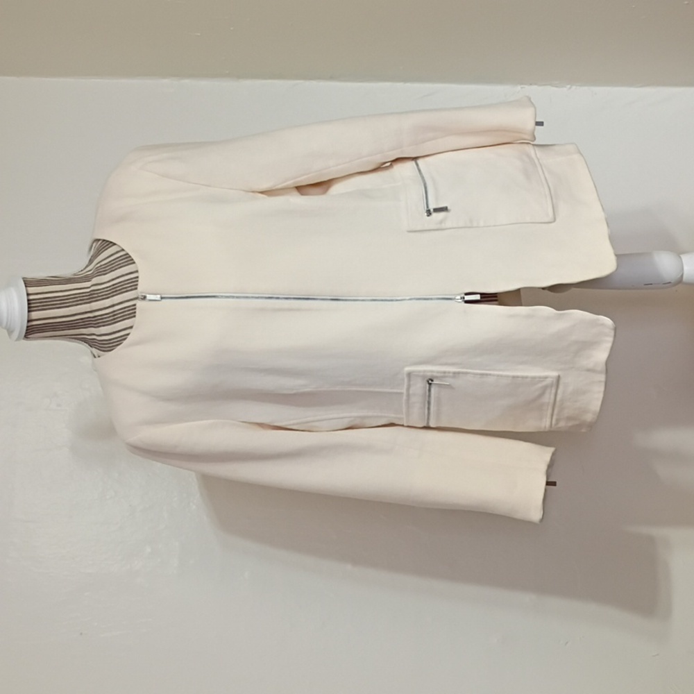 Lafayette 148 New York Landon Nouveau Crepe Wool Zip Jacket Size 18 NWOT